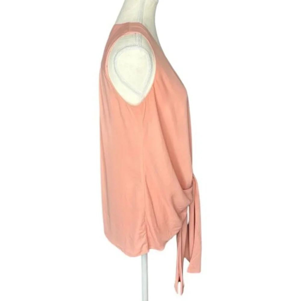 Fifteen Twenty Womens Peach V-Neck Front Tie Sleeveless Blouse XS 1F25053 USA‎ - Picture 2 of 12